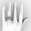 14K White Gold White Sapphire Diamond Flower Wedding Ring Engagement Ring NN109S-14KWGDWS-5