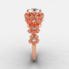 14K Rose Gold Cubic Zirconia Diamond Flower Wedding Ring Engagement Ring NN109S-14KRGDCZ-3