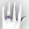 14K White Gold Lilac Amethyst Flower Wedding Ring Engagement Ring NN109S-14KWGLA-5