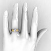 Modern 10K Two Tone Gold 1.0 CT White Sapphire Solitaire Engagement Ring Wedding Band Bridal Set R186S-10KTT3WYGWS-5