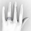 Modern 14K White Gold 1.0 CT White Sapphire Solitaire Engagement Ring Wedding Band Bridal Set R186S-14KWGWS-5