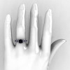 Classic 14K White Gold Black and White Diamond Solitaire Ring R188-14KWGDBD-5