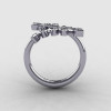 14K White Gold Diamond Leaf and Vine Wedding Ring Engagement Ring NN112-14KWGD-2