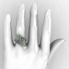 14K White Gold Peridot Leaf and Vine Wedding Ring Engagement Ring NN112-14KWGP-5
