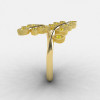 Natures Nouveau 18K Yellow Gold Yellow Sapphire Leaf and Vine Wedding Ring NN112S-18KYGYS-3