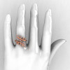14K Rose Gold Aquamarine Leaf and Vine Wedding Ring Engagement Ring NN112-14KRGAQ-5