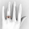 Modern Antique 18K Rose Gold Black and White Diamond Wedding Ring Engagement Ring R191-18KRGDBD-5