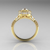 Modern Antique 18K Yellow Gold White Sapphire Diamond Wedding Ring Engagement Ring R191-18KYGDWS-2