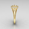 Modern Antique 18K Yellow Gold White Sapphire Diamond Wedding Ring Engagement Ring R191-18KYGDWS-3