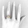 Modern Antique 18K Yellow Gold White Sapphire Diamond Wedding Ring Engagement Ring R191-18KYGDWS-5