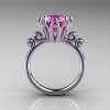 Modern Antique 10K White Gold 3.0 Carat Pink Sapphire Solitaire Engagement Ring AR135-10KWGPS-2