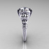 Modern Vintage 14K White Gold 1.0 Carat White Sapphire Diamond Ring RR130-14KWGDWS-3