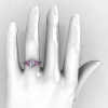 Classic 14K White Gold Oval White and Pink Sapphire Wedding Ring Engagement Ring R194-14KWGPSNWS-5