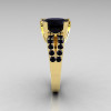Modern Vintage 14K Yellow Gold 3.0 Carat Black Diamond Solitaire Ring R102-14KYGBDD-3
