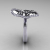 14K White Gold Diamond Water Lily Leaf Wedding Ring Engagement Ring NN121-14KWGD-3