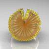 14K Yellow Gold Yellow Sapphire Water Lily Leaf Wedding Ring Engagement Ring NN121-14KYGSYS-4
