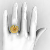 14K Yellow Gold Yellow Sapphire Water Lily Leaf Wedding Ring Engagement Ring NN121-14KYGSYS-5