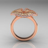 14K Rose Gold Diamond Water Lily Leaf Wedding Ring Engagement Ring NN121-14KRGSD-2