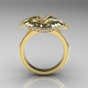 14K Yellow Gold Diamond Water Lily Leaf Wedding Ring Engagement Ring NN121-14KYGD-2