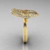 14K Yellow Gold Diamond Water Lily Leaf Wedding Ring Engagement Ring NN121-14KYGSD-3