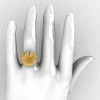 14K Yellow Gold Diamond Water Lily Leaf Wedding Ring Engagement Ring NN121-14KYGSD-5