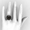 18K Black Gold Diamond Water Lily Leaf Wedding Ring Engagement Ring NN121-18KBGD-5