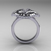 14K White Gold Diamond Water Lily Leaf Wedding Ring Engagement Ring NN121-14KWGD-2