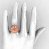 14K Rose Gold Light Pink Sapphire Water Lily Leaf Wedding Ring Engagement Ring NN121-14KRGLPS-5