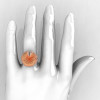 14K Rose Gold Diamond Water Lily Leaf Wedding Ring Engagement Ring NN121-14KRGSD-5