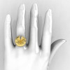 14K Yellow Gold Diamond Water Lily Leaf Wedding Ring Engagement Ring NN121-14KYGD-5