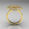 14K Yellow Gold Diamond Water Lily Leaf Wedding Ring Engagement Ring NN121-14KYGSD-2