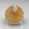 14K Yellow Gold Diamond Water Lily Leaf Wedding Ring Engagement Ring NN121-14KYGSD-4