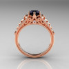 Classic French 18K Rose Gold 1.0 Carat Black Diamond Lace Ring R175-18KRGDBD-2