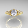Classic 14K Yellow Gold 1.0 Carat Cubic Zirconia Diamond Lace Ring R175-14KYGDCZ-2