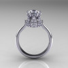 14K White Gold Diamond 1.0 Carat Cubic Zirconia Tulip Solitaire Engagement Ring NN119-14KWGDCZ-2