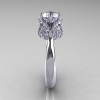 14K White Gold Diamond 1.0 Carat Cubic Zirconia Tulip Solitaire Engagement Ring NN119-14KWGDCZ-3