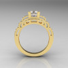 Modern Edwardian 14K Yellow Gold 1.0 Carat CZ Diamond Ring R202-14KYGDCZ-2