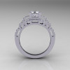 Modern Edwardian 14K White Gold 1.0 Carat CZ Diamond Ring R202-14KWGDCZ-2