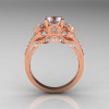 Classic 14K Rose Gold 1.0 CT Cubic Zirconia Diamond Solitaire Wedding Ring R203-14KRGDCZ-2