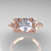 Classic 14K Rose Gold 1.0 CT Cubic Zirconia Diamond Solitaire Wedding Ring R203-14KRGDCZ-4