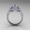 Classic 14K White Gold 1.0 CT Cubic Zirconia Diamond Solitaire Wedding Ring R203-14KWGDCZ-2
