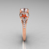 Classic 14K Rose Gold 1.0 CT Cubic Zirconia Diamond Solitaire Wedding Ring R203-14KRGDCZ-3