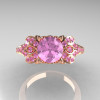 Classic 14K White Gold 1.0 CT Light Pink Sapphire Solitaire Wedding Ring R203-14KWGLPS-4