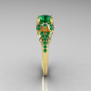 Classic 14K Yellow Gold 1.0 CT Emerald Solitaire Wedding Ring R203-14KYGEM-3
