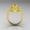 Classic 10K Yellow Gold 1.0 CT Yellow Topaz Solitaire Wedding Ring R203-10KYGYT-2