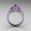 Classic 14K White Gold 1.0 CT Lilac Amethyst Solitaire Wedding Ring R203-14KWGLA-2
