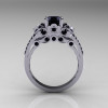 Classic 10K White Gold 1.0 CT Black Diamond Solitaire Wedding Ring R203-10KWGBD-2