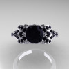 Classic 10K White Gold 1.0 CT Black Diamond Solitaire Wedding Ring R203-10KWGBD-4