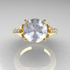 Classic French 14K Yellow Gold 3.0 Carat Simulation Diamond CZ Solitaire Wedding Ring R401-14KYGSDCZ-4