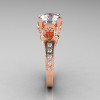 Classic French 14K Rose Gold 3.0 Carat Simulation Diamond CZ Solitaire Wedding Ring R401-14KRGSDCZ-3